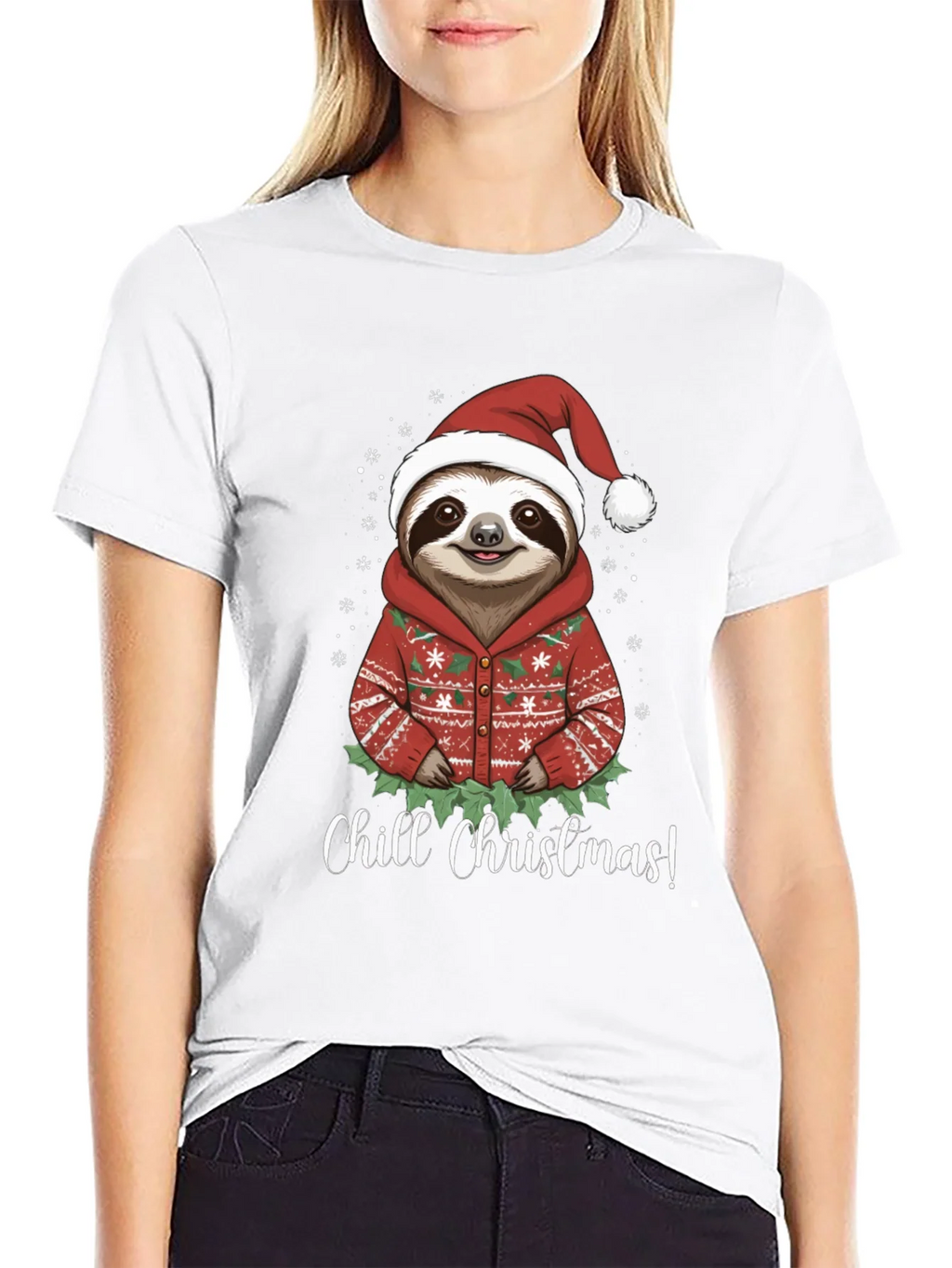 Chill Christmas Sloth T-Shirt - Holiday Apparel