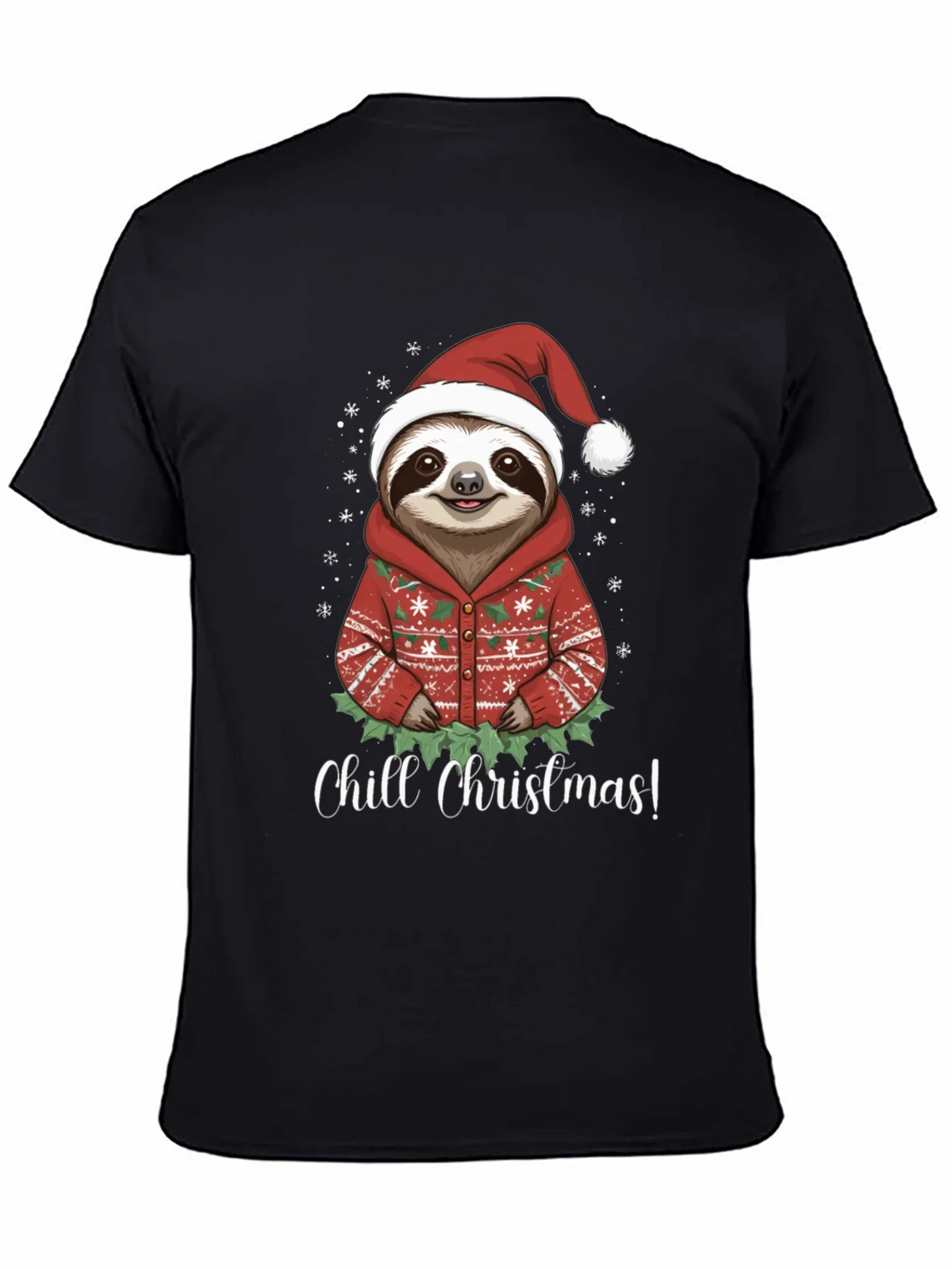 Chill Christmas Sloth T-Shirt - Holiday Apparel