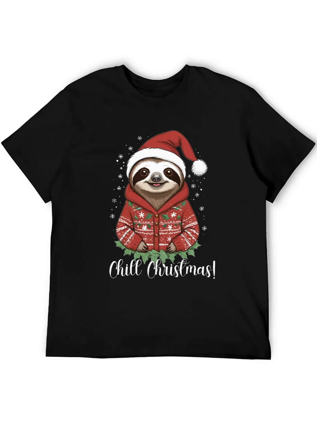 Chill Christmas Sloth T-Shirt - Holiday Apparel