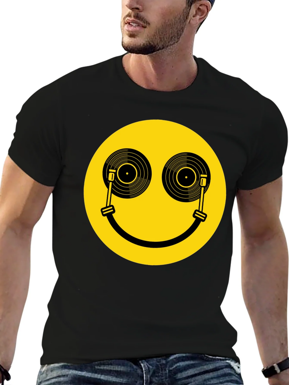 DJ Smiley Face T-Shirt - Black Music Lover Tee product image 9