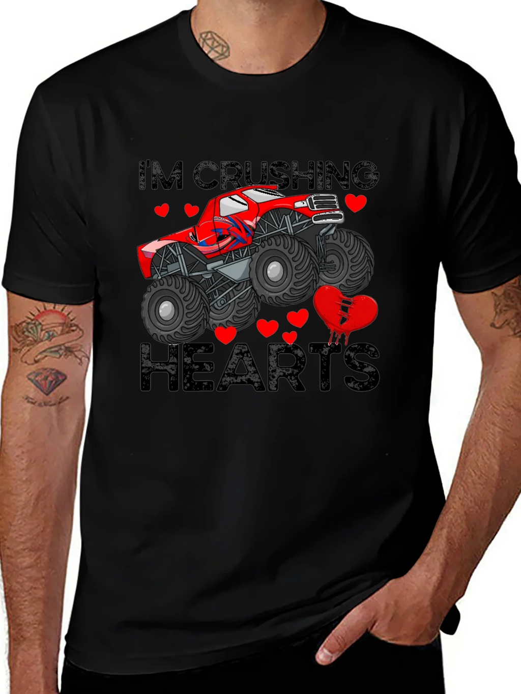 Crushing Hearts Monster Truck Graphic Tee product image 1