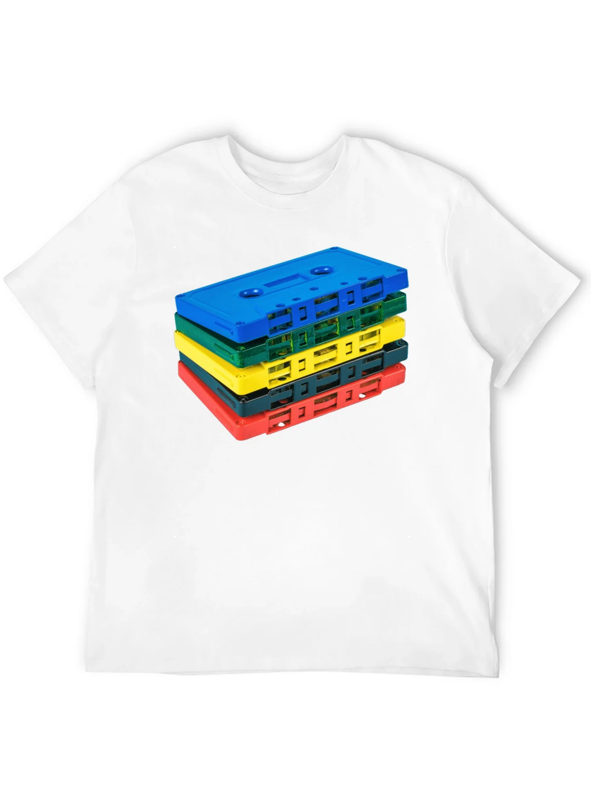 Retro Cassette Tape Stack Graphic Tee - Black product image 3