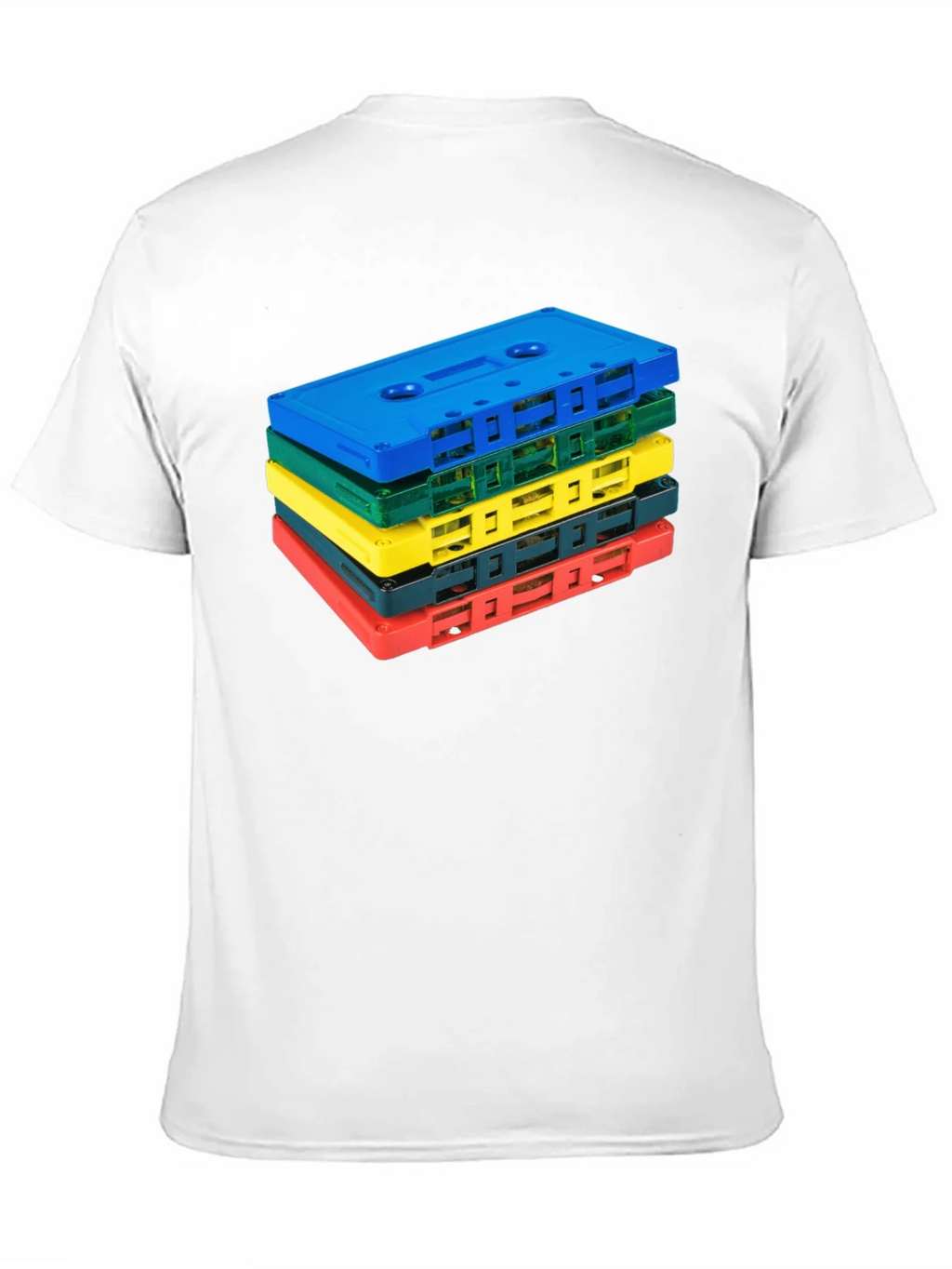 Retro Cassette Tape Stack Graphic Tee - Black product image 2