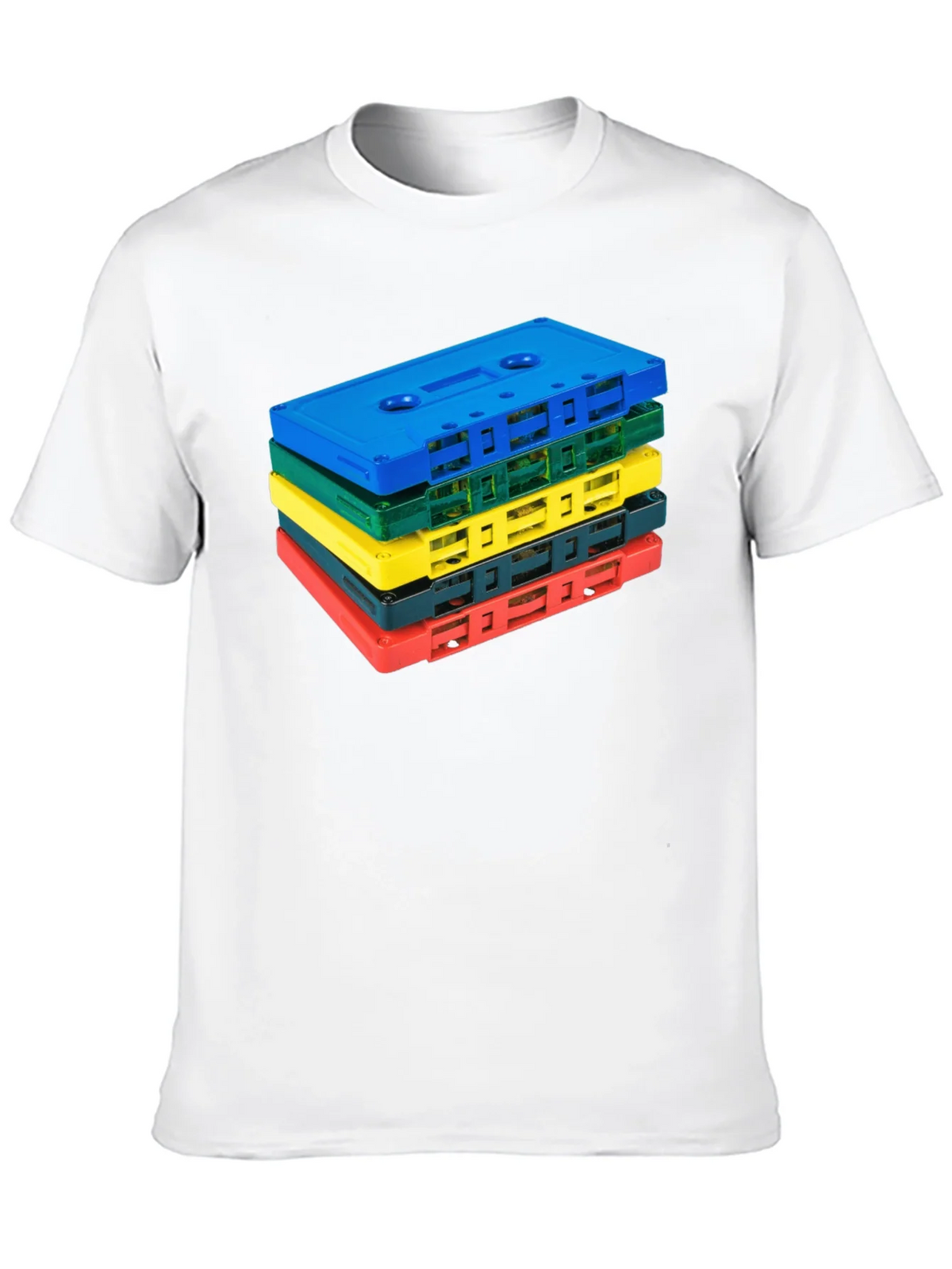 Retro Cassette Tape Stack Graphic Tee - Black product image 12