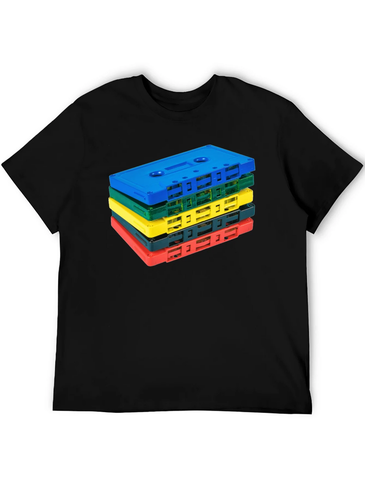 Retro Cassette Tape Stack Graphic Tee - Black product image 8