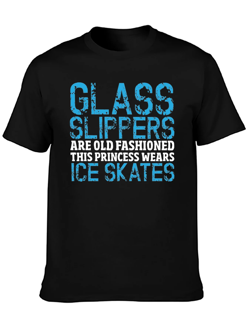 Glass Slippers Princess Ice Skates Black T-Shirt product image 6