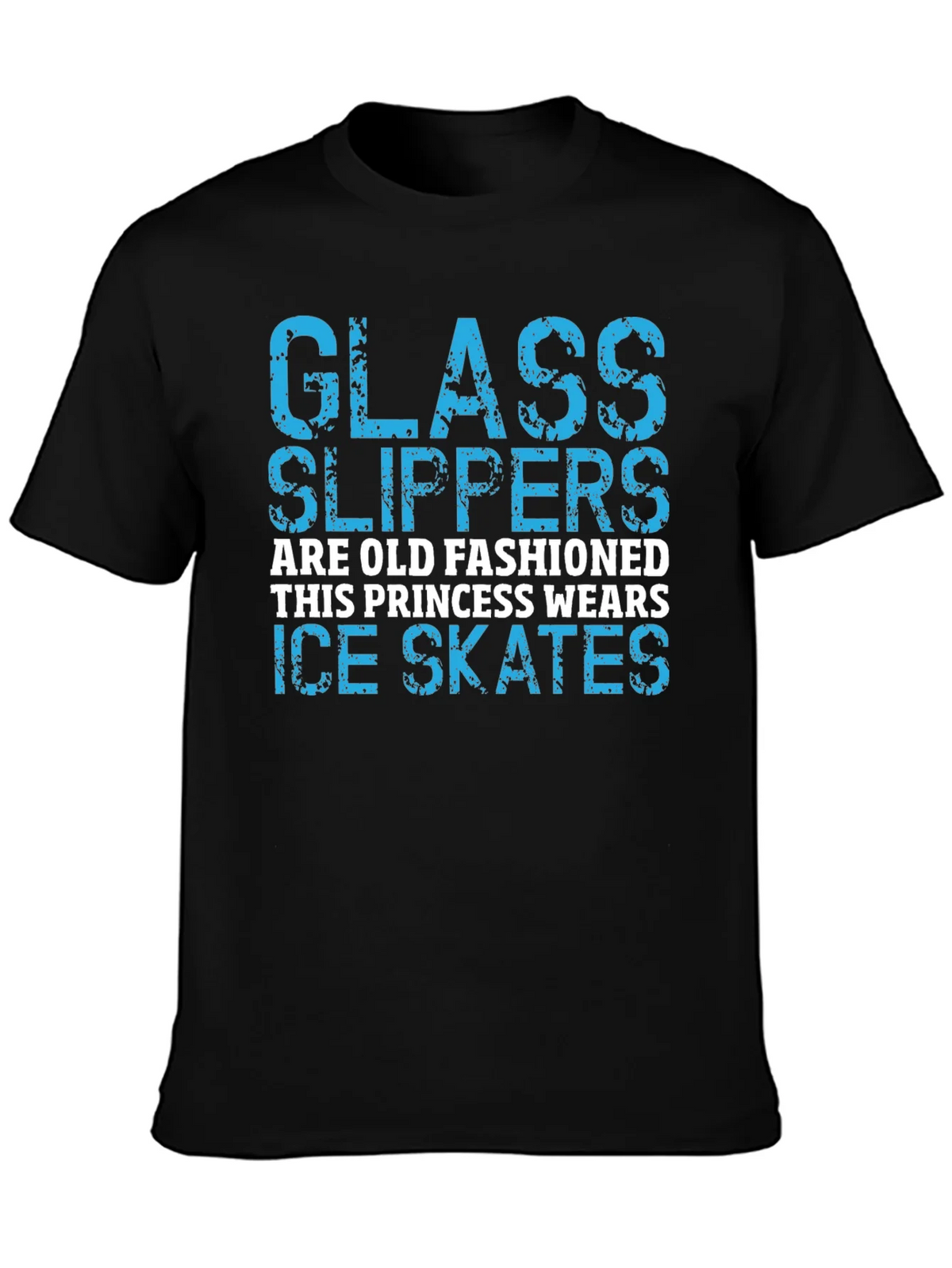 Glass Slippers Princess Ice Skates Black T-Shirt product image 6
