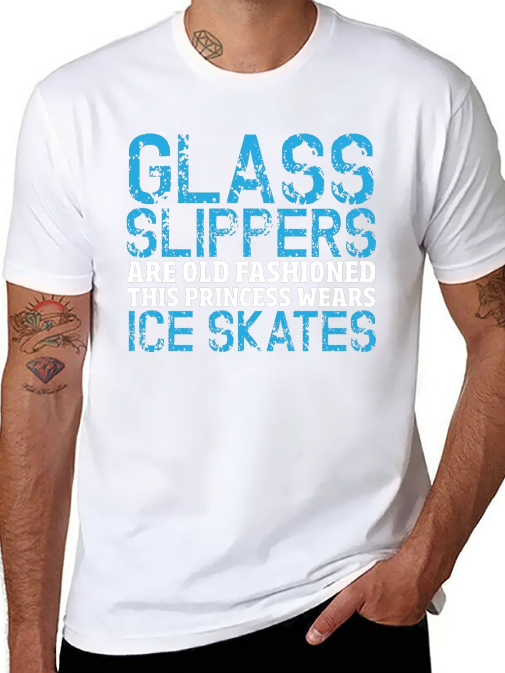 Glass Slippers Princess Ice Skates Black T-Shirt product image 10