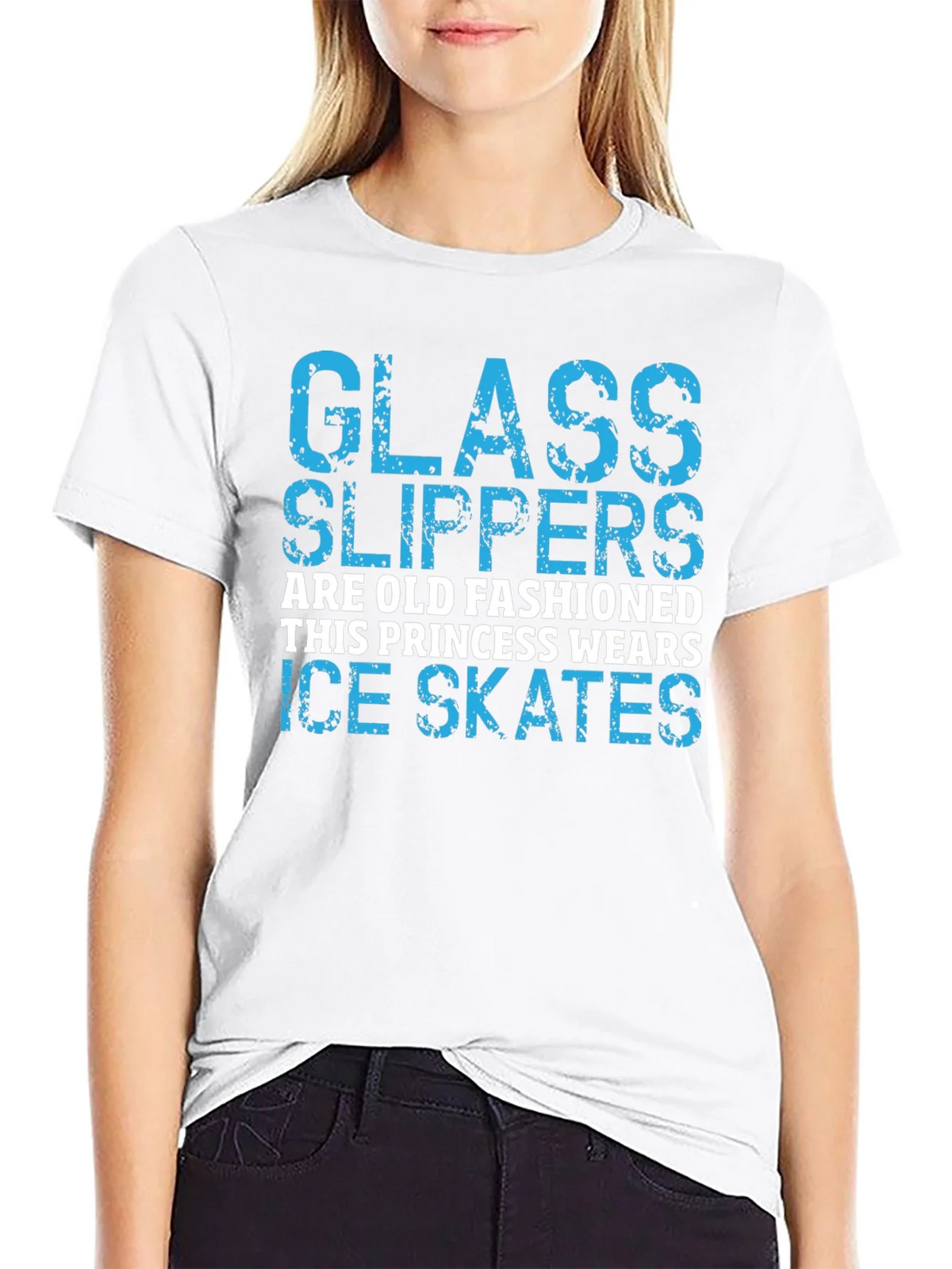 Glass Slippers Princess Ice Skates Black T-Shirt product image 11