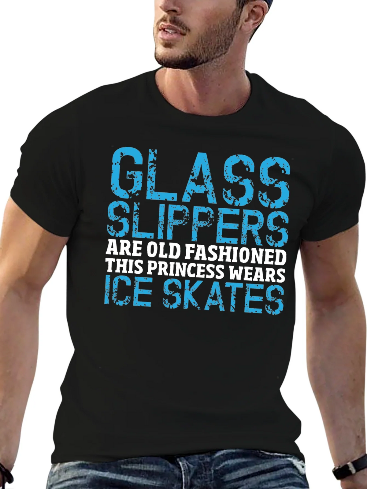 Glass Slippers Princess Ice Skates Black T-Shirt product image 9