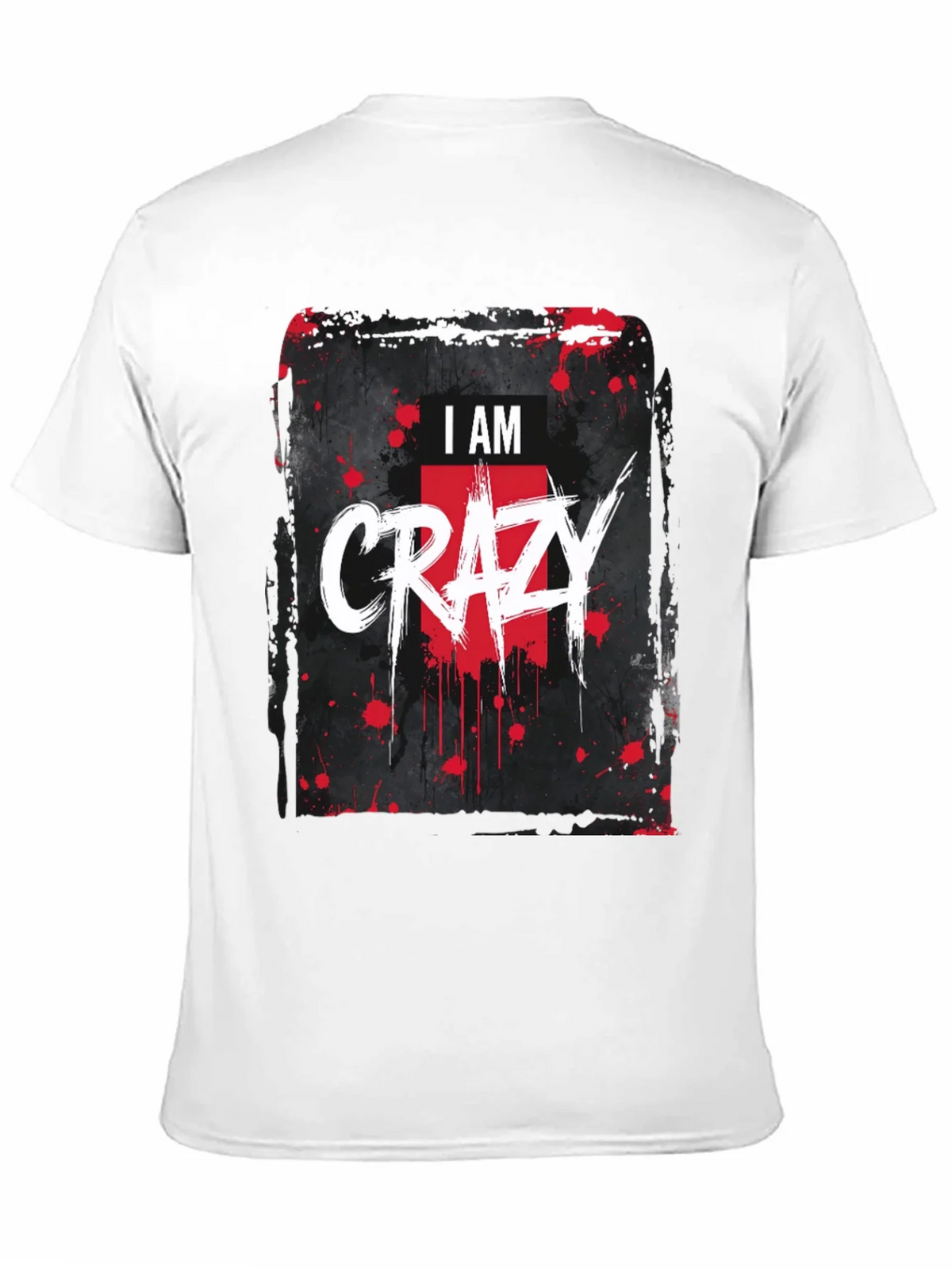I AM CRAZY Graphic Print Black T-Shirt product image 2