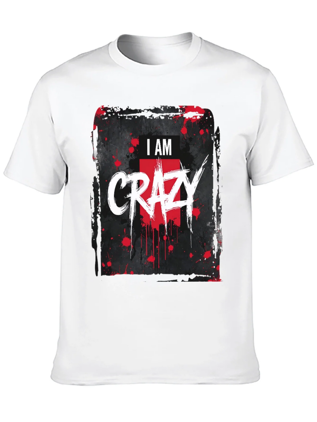I AM CRAZY Graphic Print Black T-Shirt product image 12