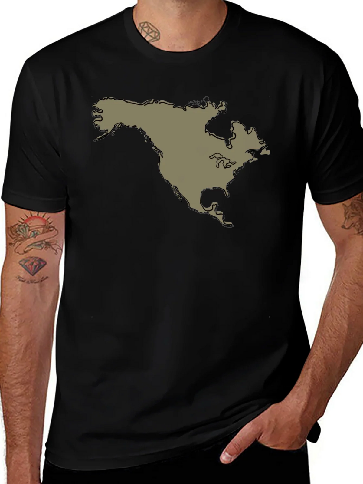 North America Continent Map Graphic Tee product image 1