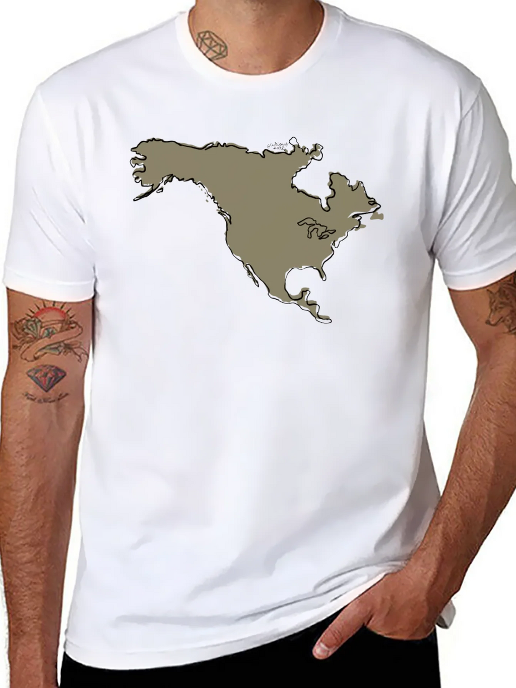 North America Continent Map Graphic Tee product image 10