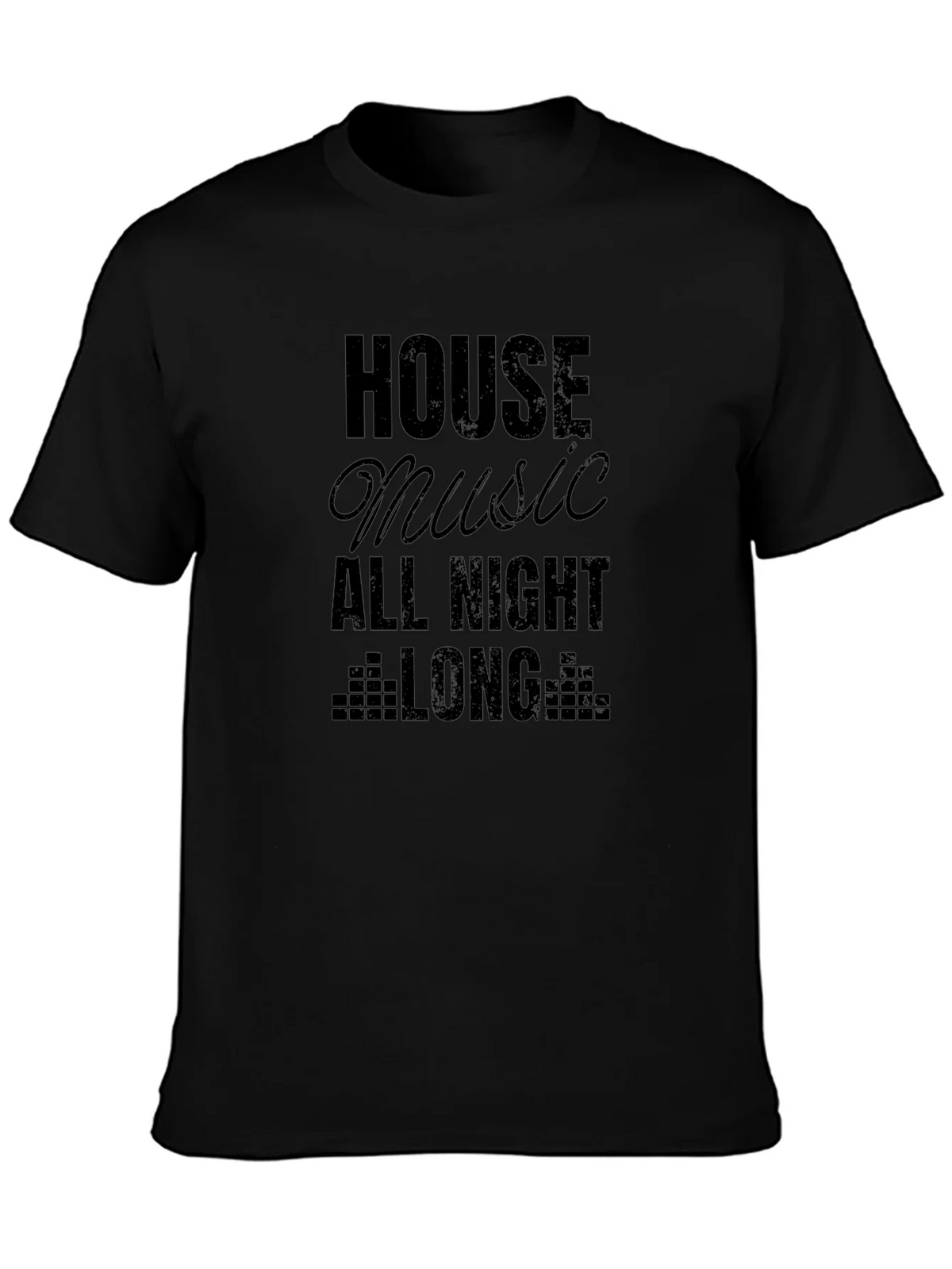 House Music All Night Long Black T-Shirt product image 6