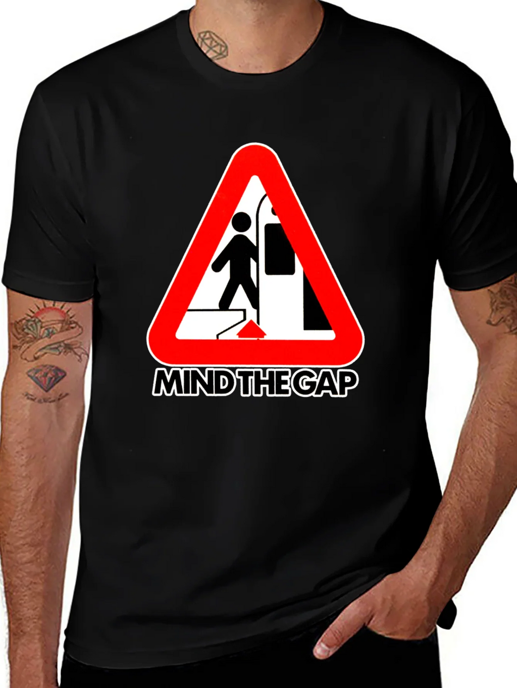 Mind the Gap Graphic Tee - Subway Hazard Design product image 1