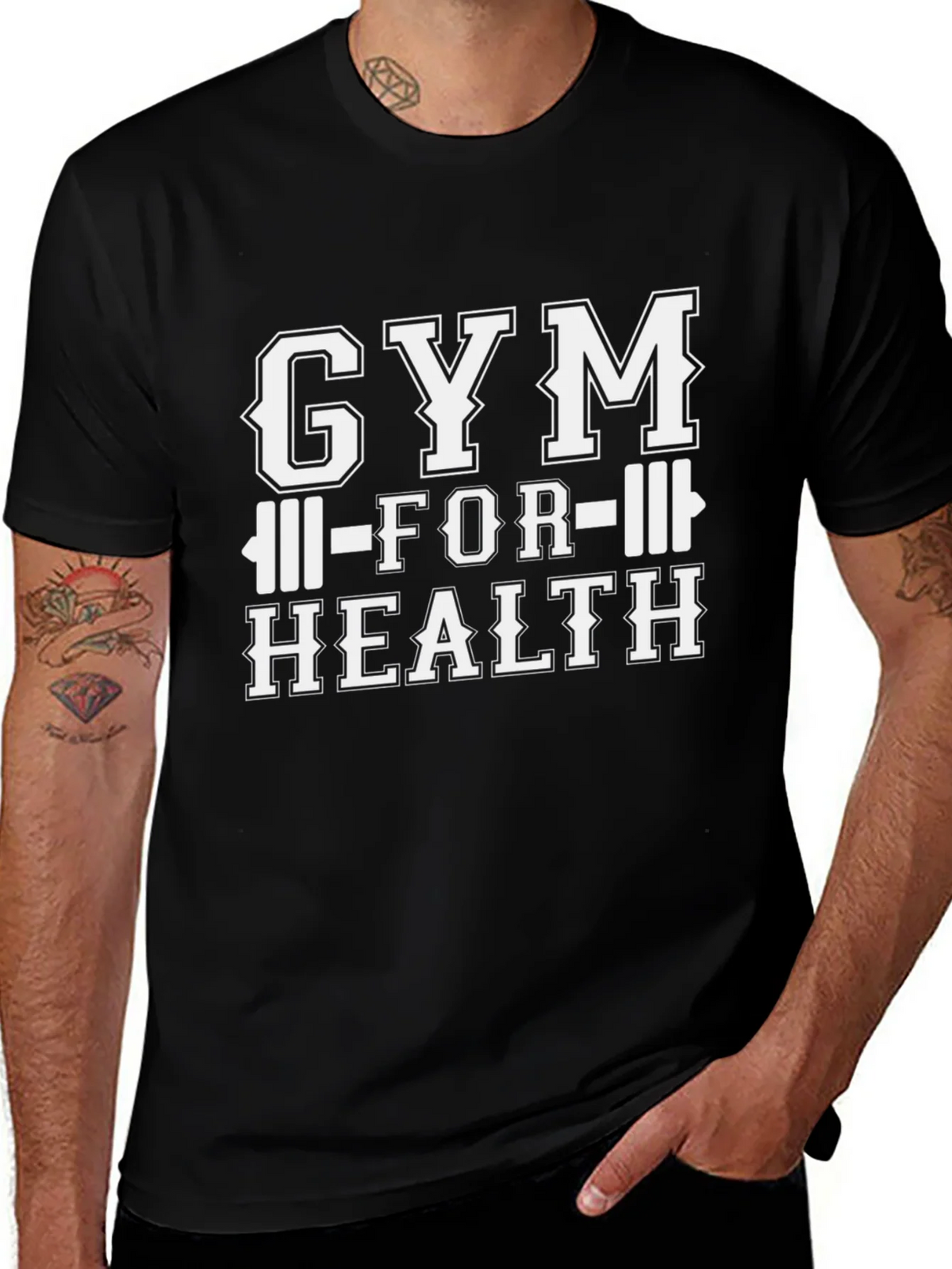 Gym For Health Black T-Shirt product image 1