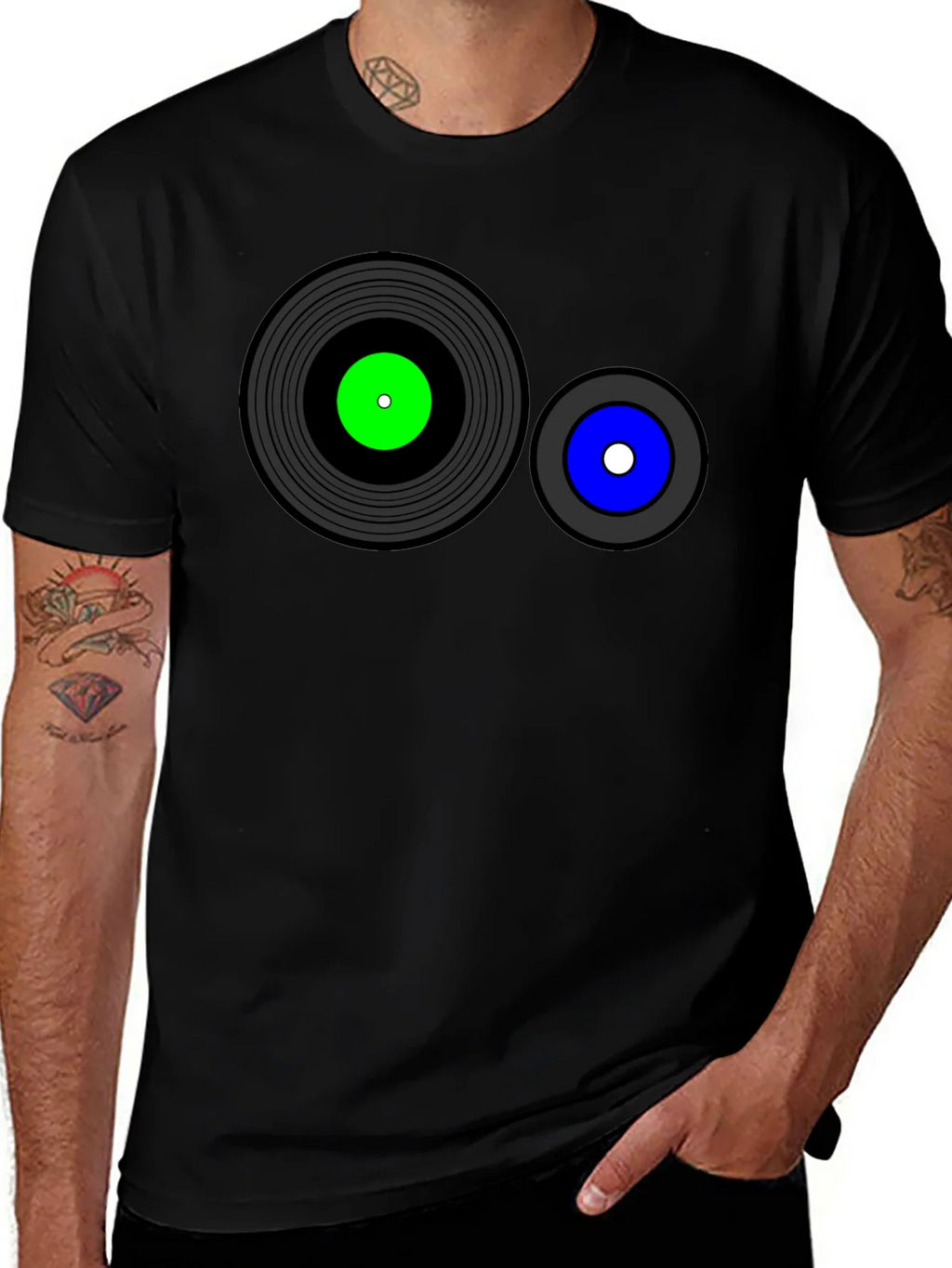 Retro Record Graphic T-Shirt - Black product image 1