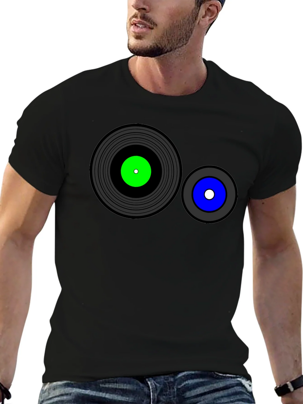 Retro Record Graphic T-Shirt - Black product image 9