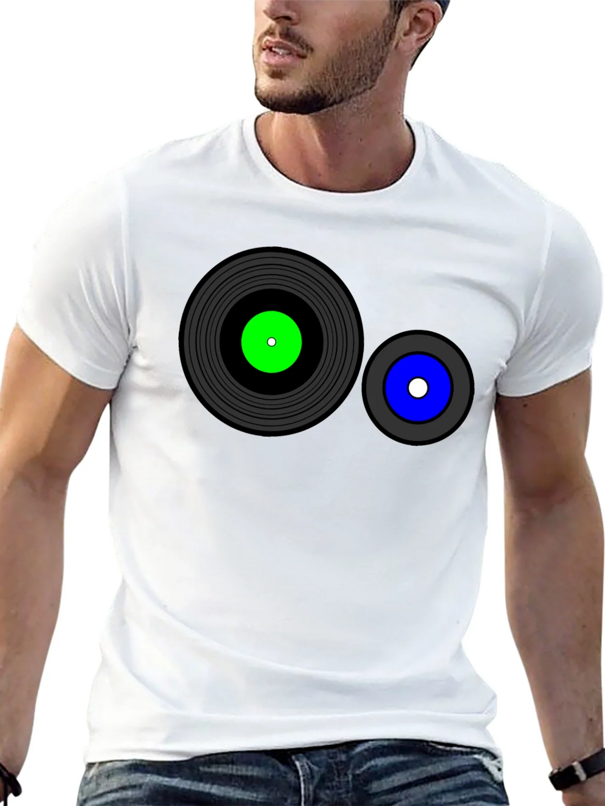Retro Record Graphic T-Shirt - Black product image 4