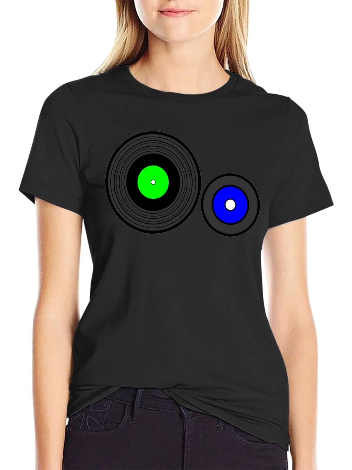 Retro Record Graphic T-Shirt - Black product image 5