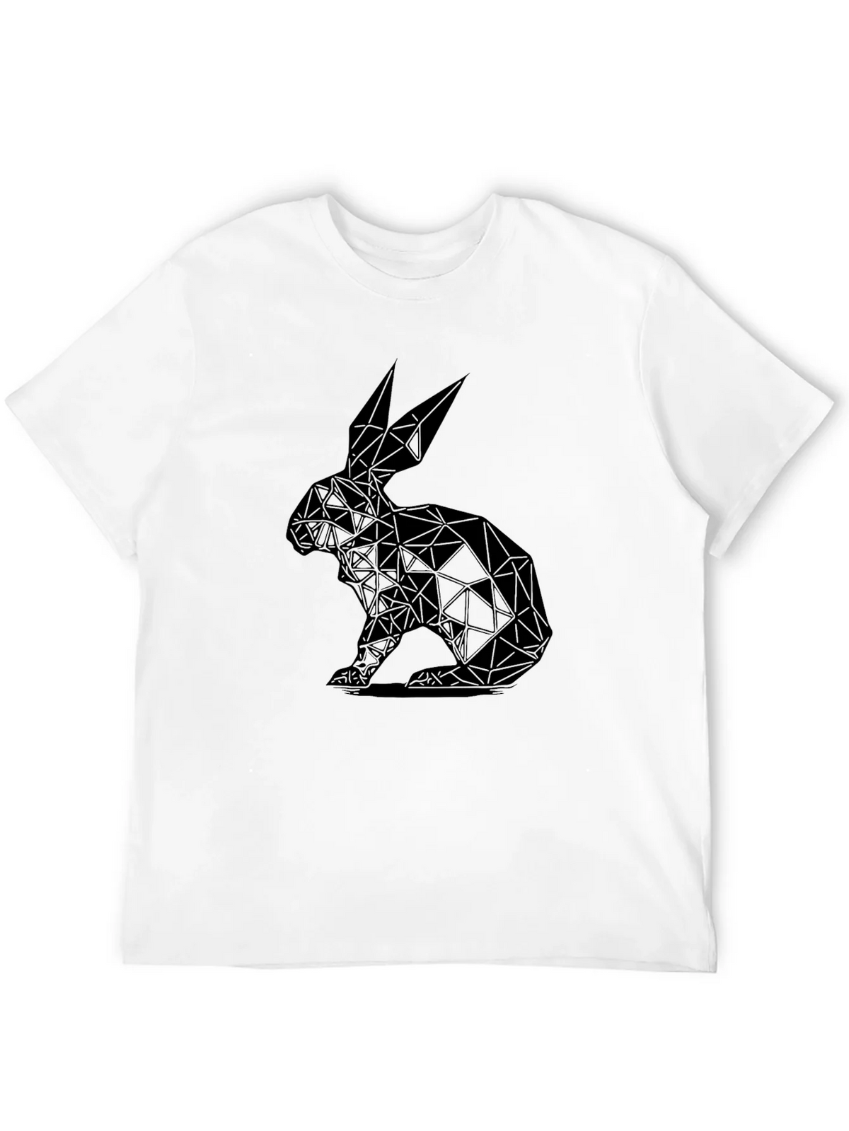 Geometric Rabbit Graphic Tee - Black product image 3