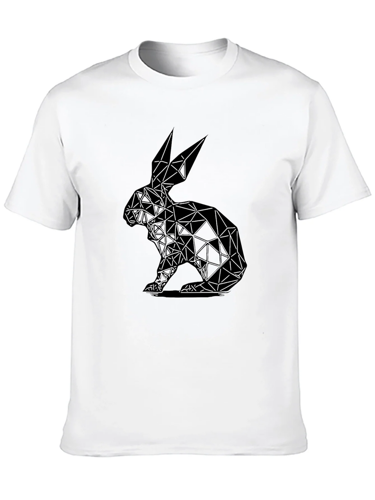 Geometric Rabbit Graphic Tee - Black product image 12