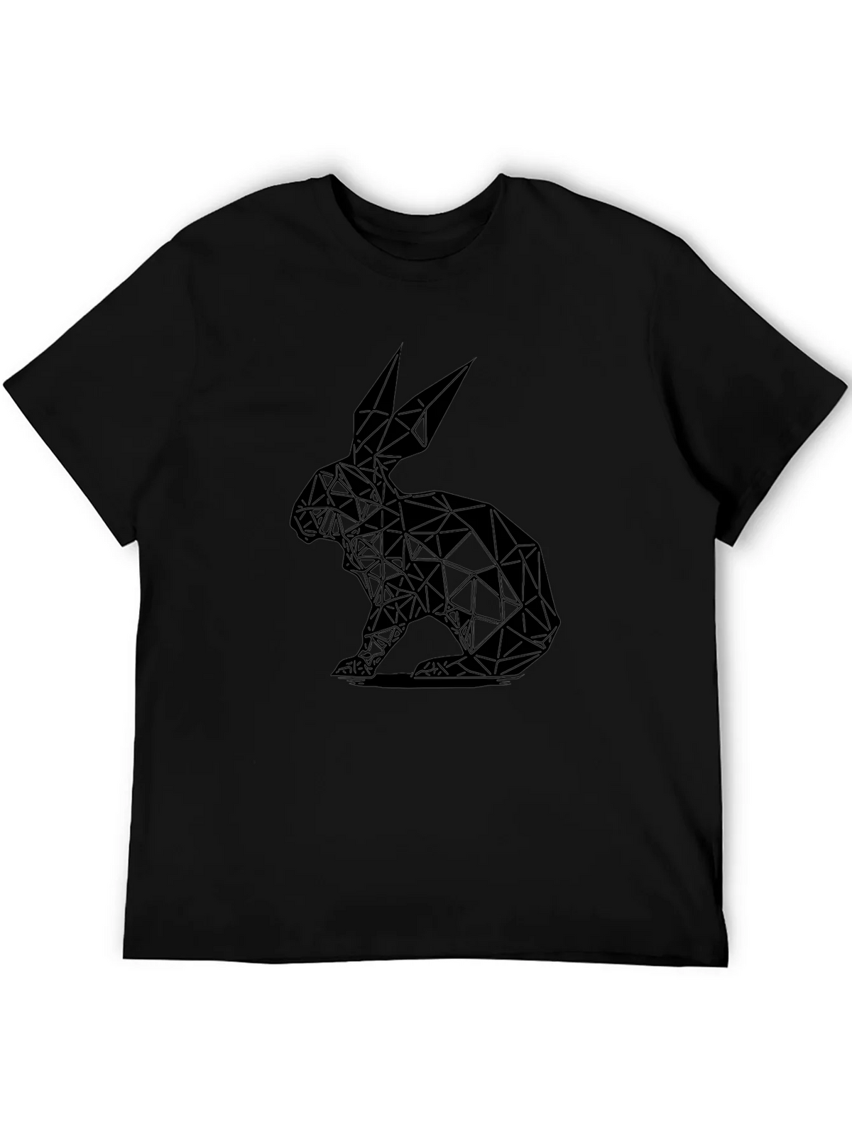 Geometric Rabbit Graphic Tee - Black product image 8