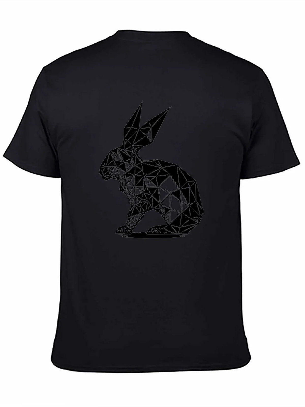 Geometric Rabbit Graphic Tee - Black product image 7