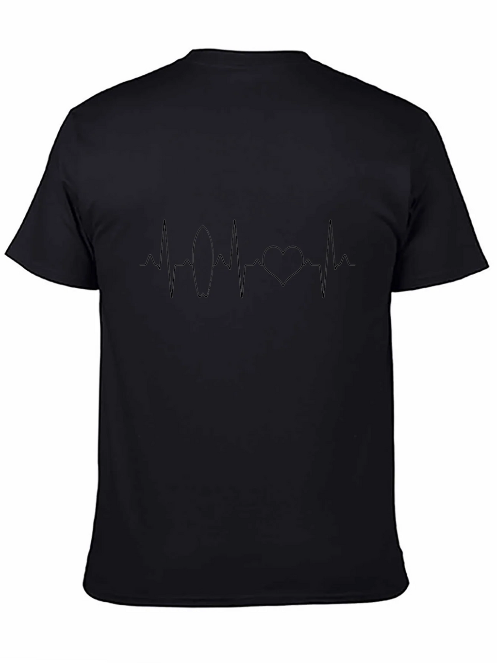 Surf Heartbeat Graphic Tee - Black Cotton T-Shirt product image 7