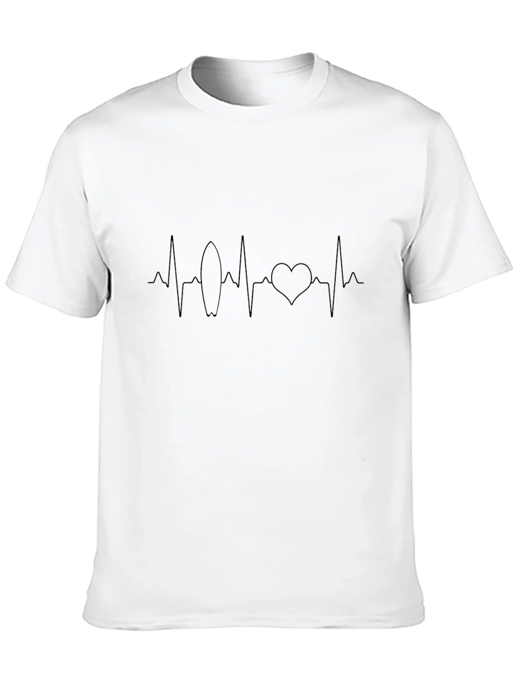 Surf Heartbeat Graphic Tee - Black Cotton T-Shirt product image 12