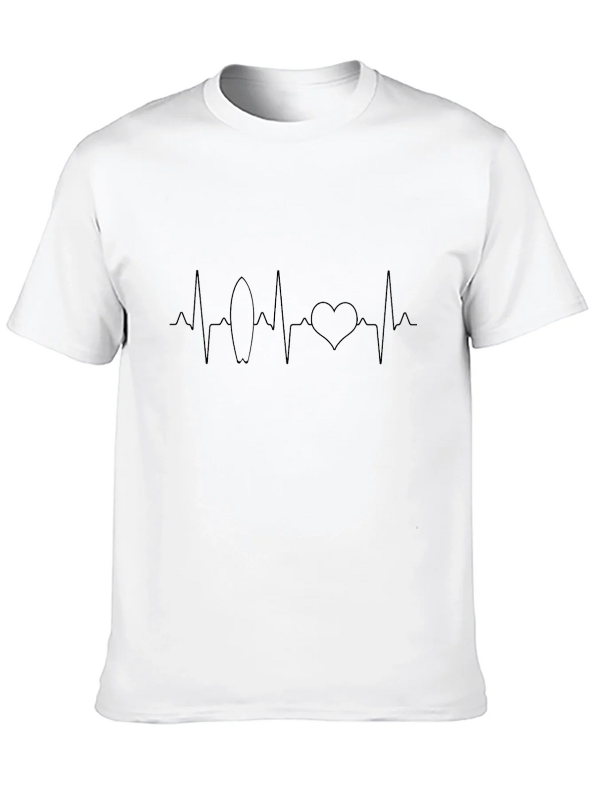 Surf Heartbeat Graphic Tee - Black Cotton T-Shirt product image 12
