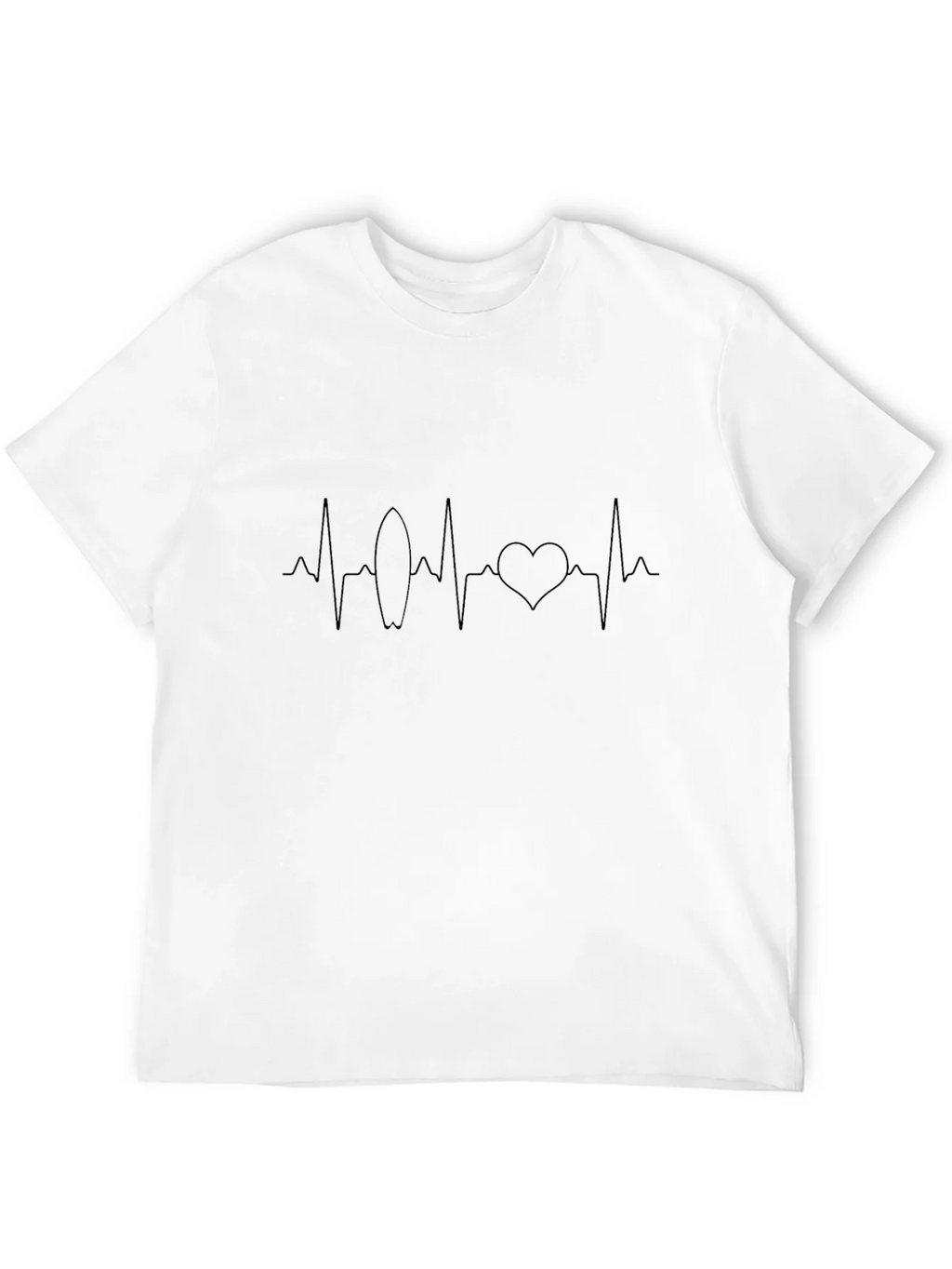 Surf Heartbeat Graphic Tee - Black Cotton T-Shirt product image 3