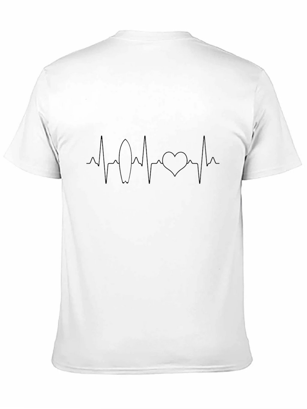 Surf Heartbeat Graphic Tee - Black Cotton T-Shirt product image 2