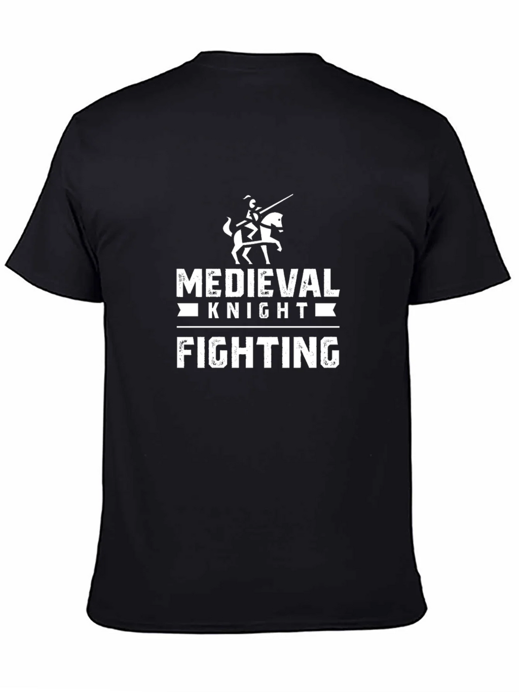 Medieval Knight Fighting Black Graphic T-Shirt product image 7