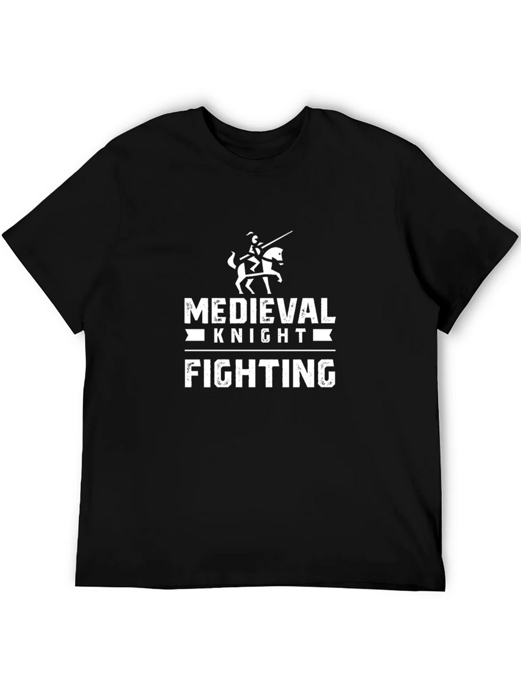 Medieval Knight Fighting Black Graphic T-Shirt product image 8