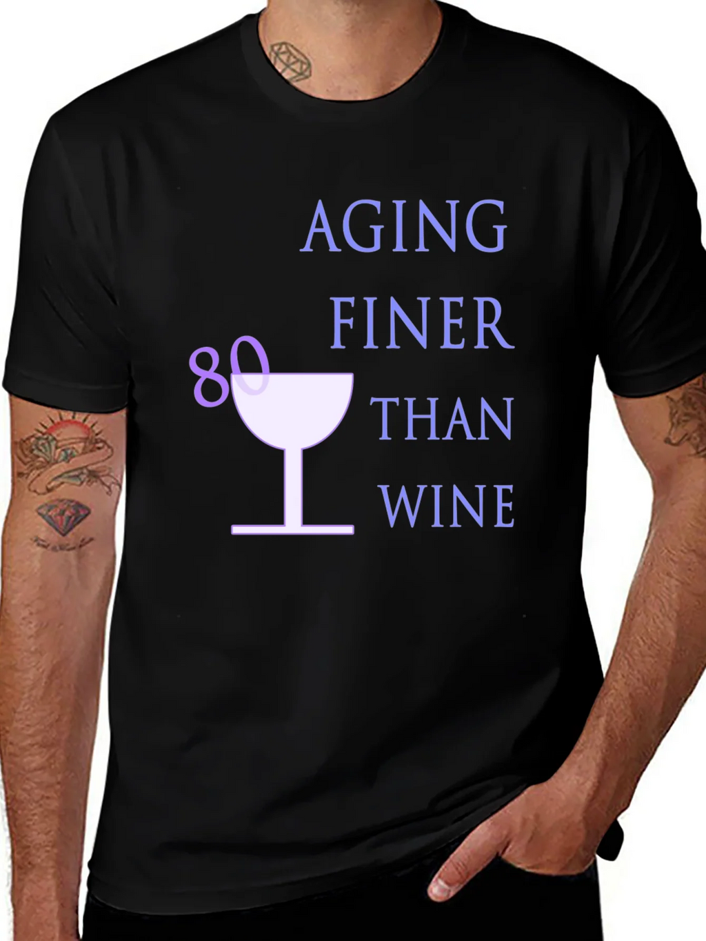 Aging Finer Than Wine 80th Birthday T-Shirt product image 1