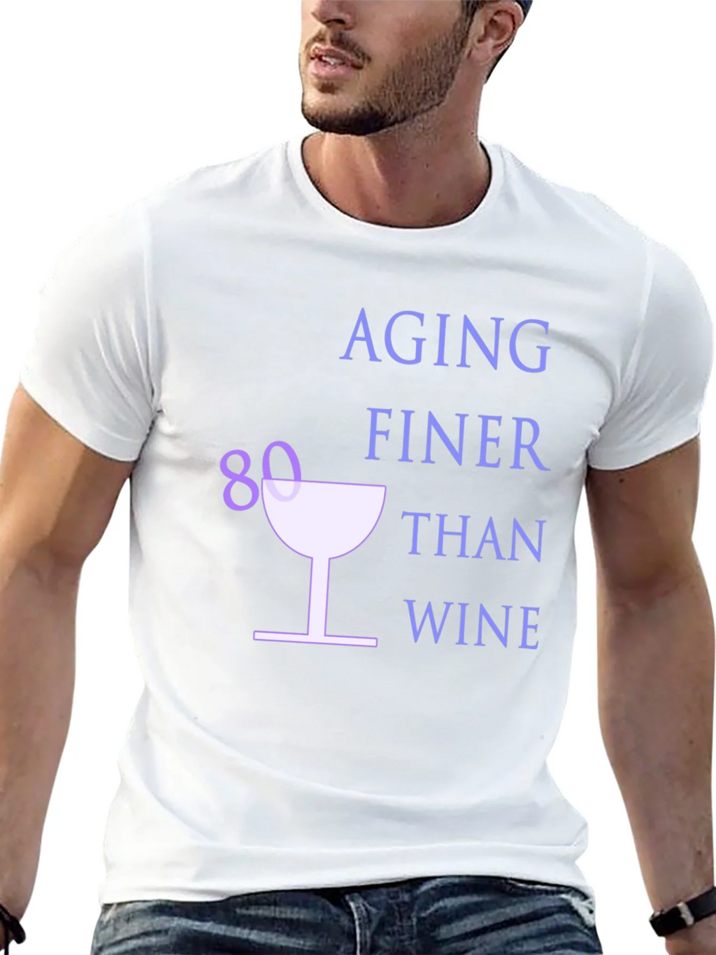 Aging Finer Than Wine 80th Birthday T-Shirt product image 4