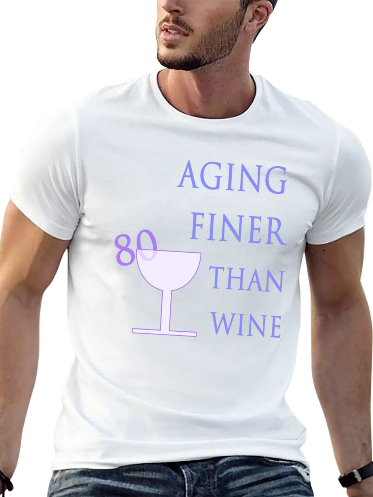 Aging Finer Than Wine 80th Birthday T-Shirt product image 4