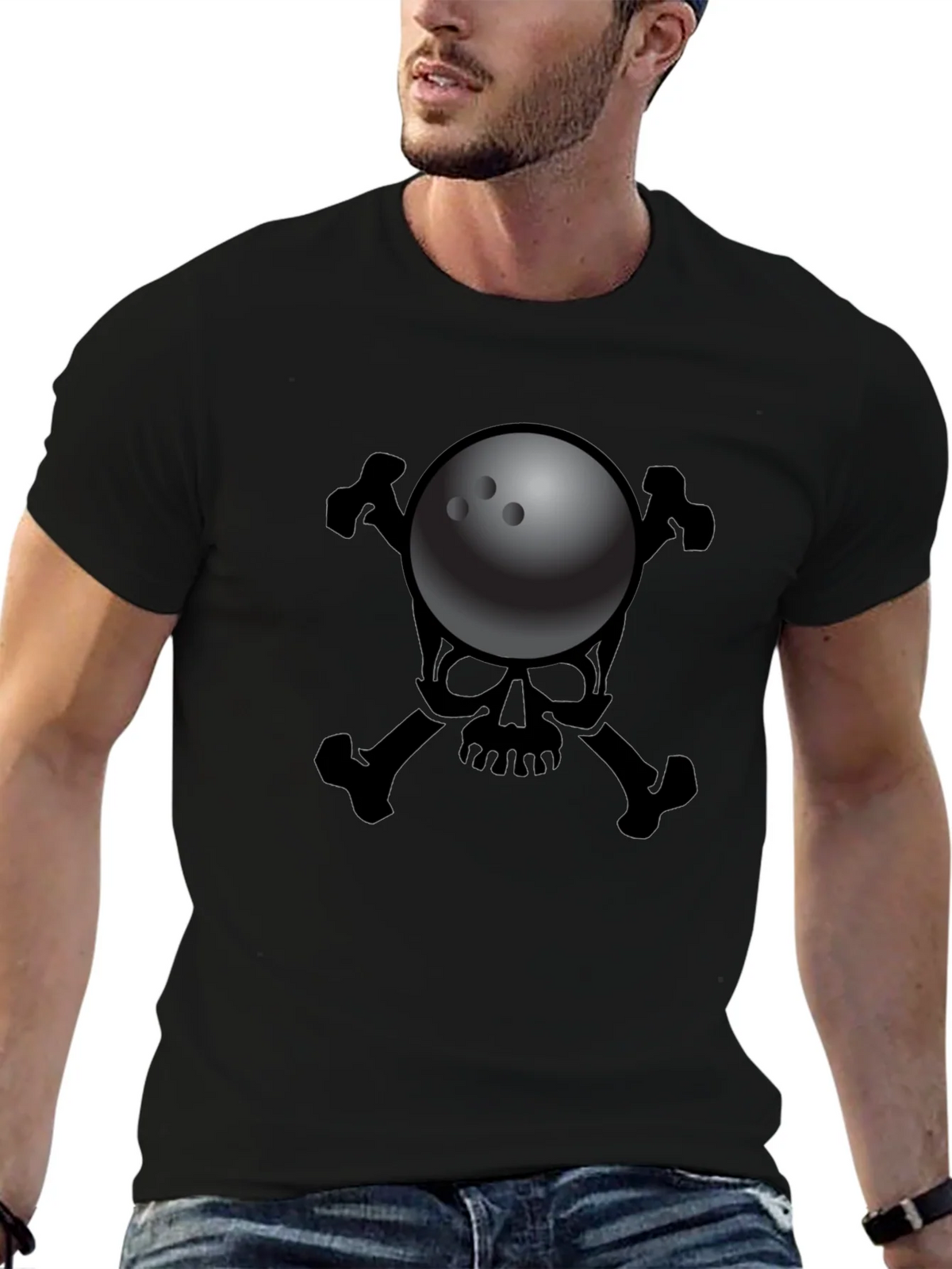 Bowling Skull T-Shirt - Strike Death Design product image 9