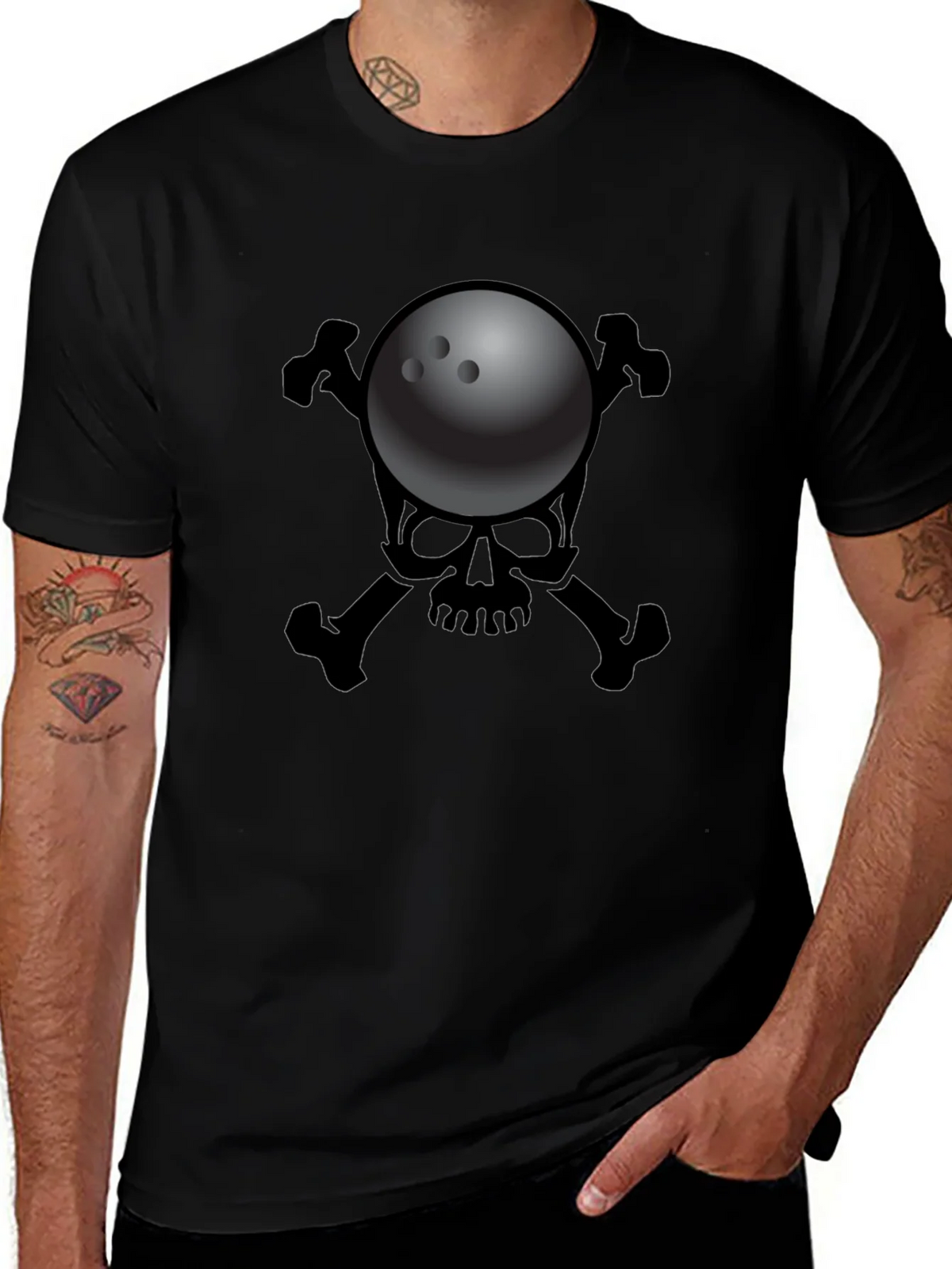 Bowling Skull T-Shirt - Strike Death Design product image 1
