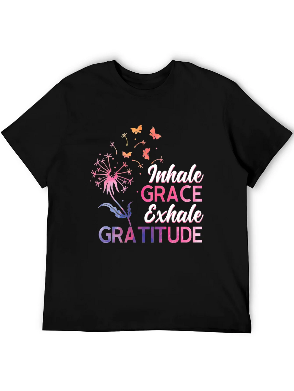 Inhale Grace Exhale Gratitude Black T-Shirt product image 8