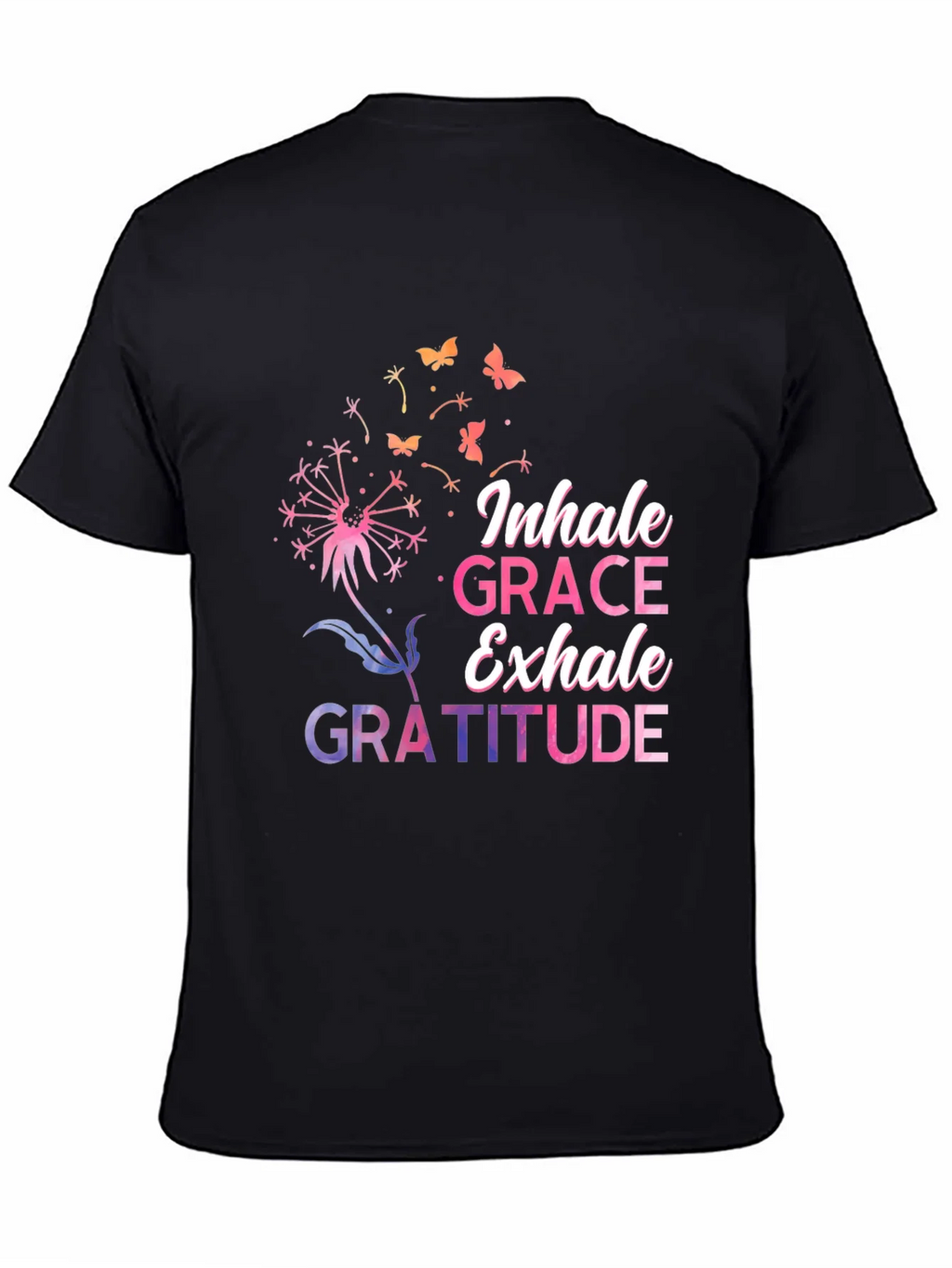 Inhale Grace Exhale Gratitude Black T-Shirt product image 7