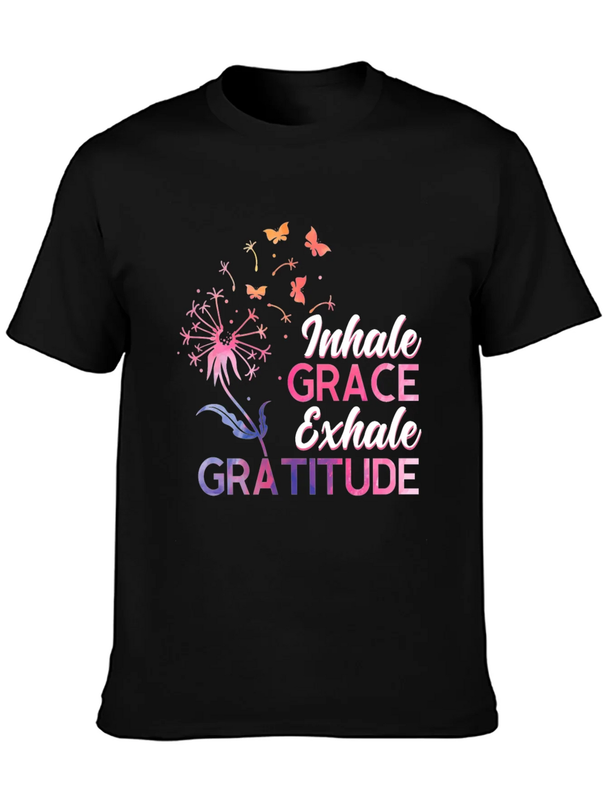 Inhale Grace Exhale Gratitude Black T-Shirt product image 6