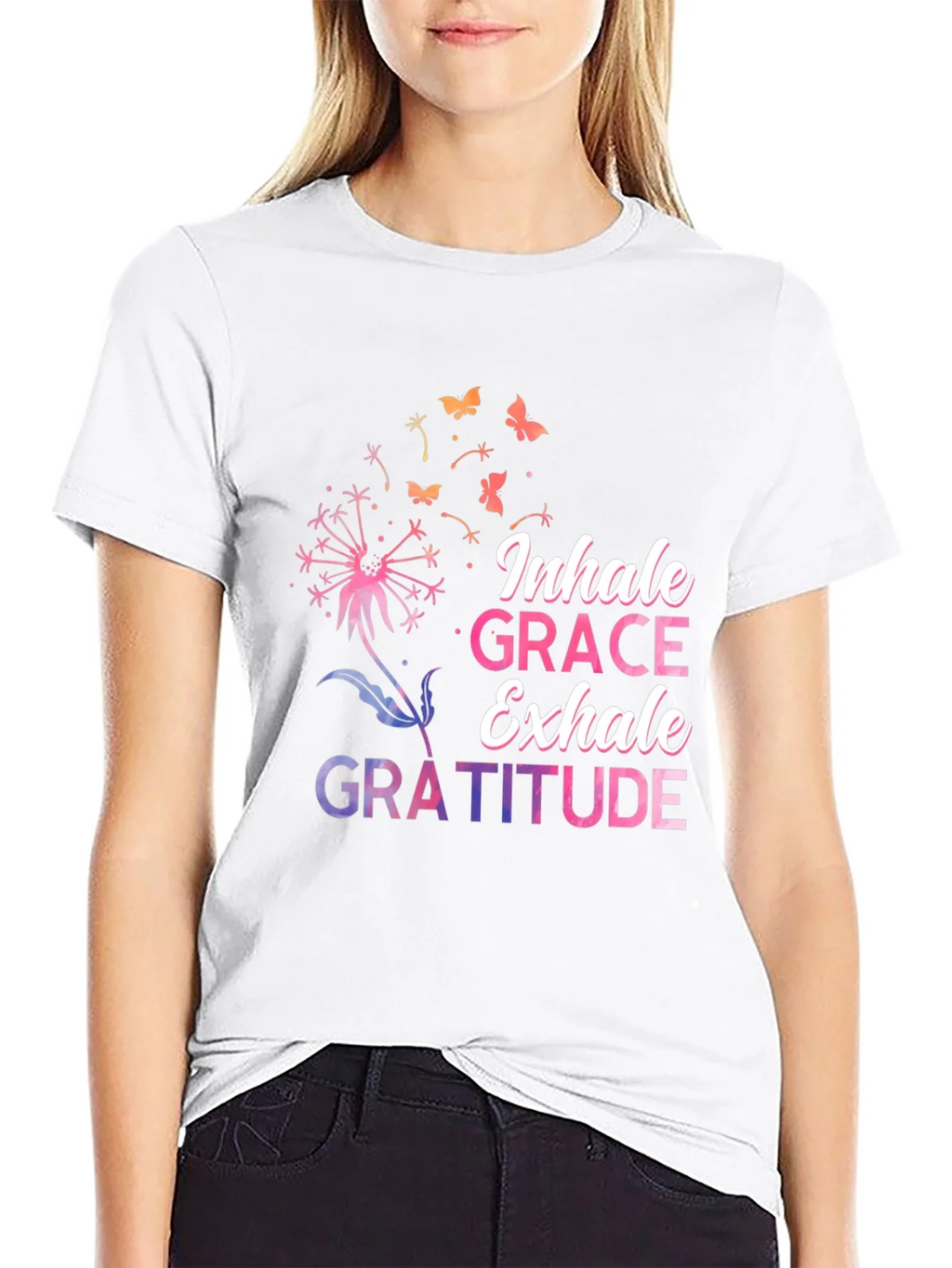 Inhale Grace Exhale Gratitude Black T-Shirt product image 11
