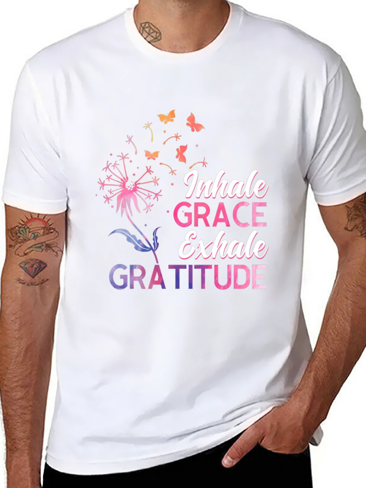 Inhale Grace Exhale Gratitude Black T-Shirt product image 10