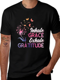 Inhale Grace Exhale Gratitude Black T-Shirt product image 1