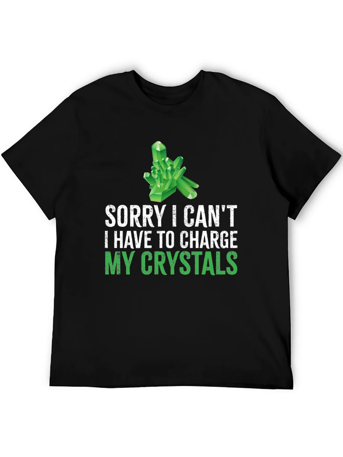 Crystal Charging T-Shirt: Sorry Cant! Black Cotton Tee product image 8