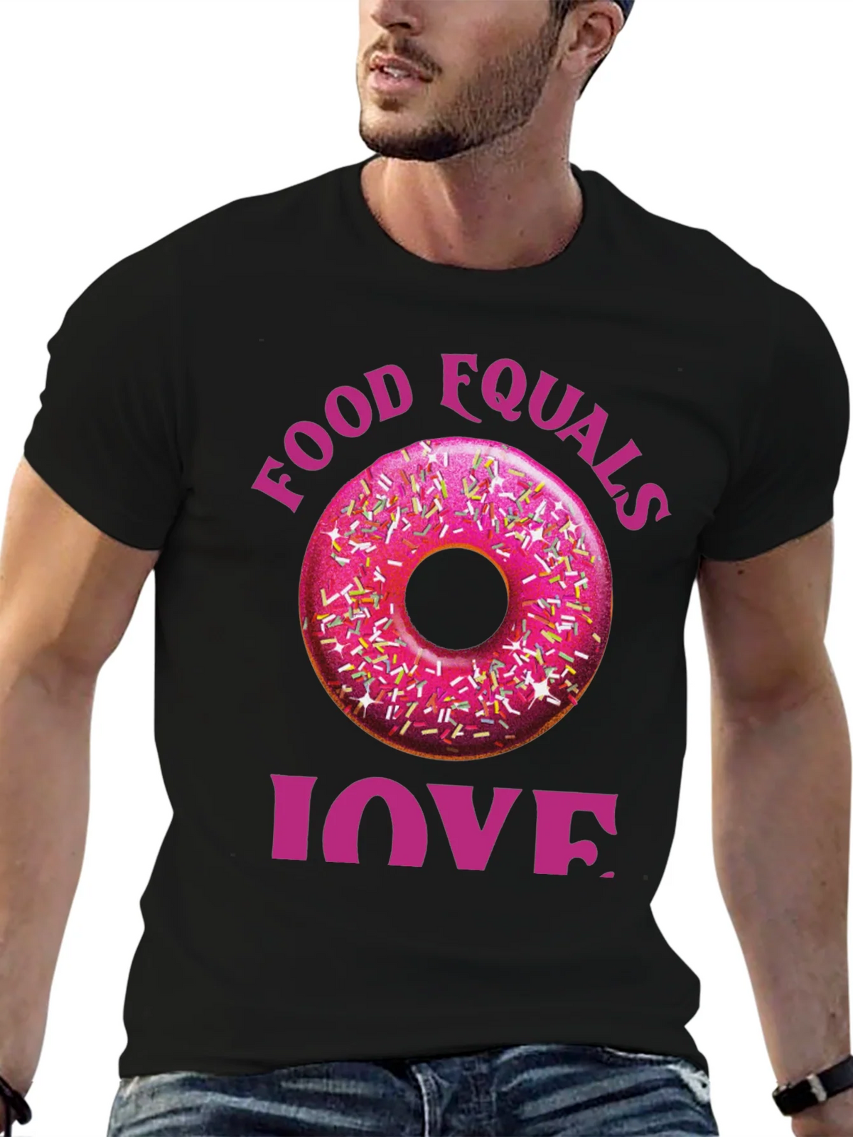 Food Equals Love T-Shirt Donut Design product image 9