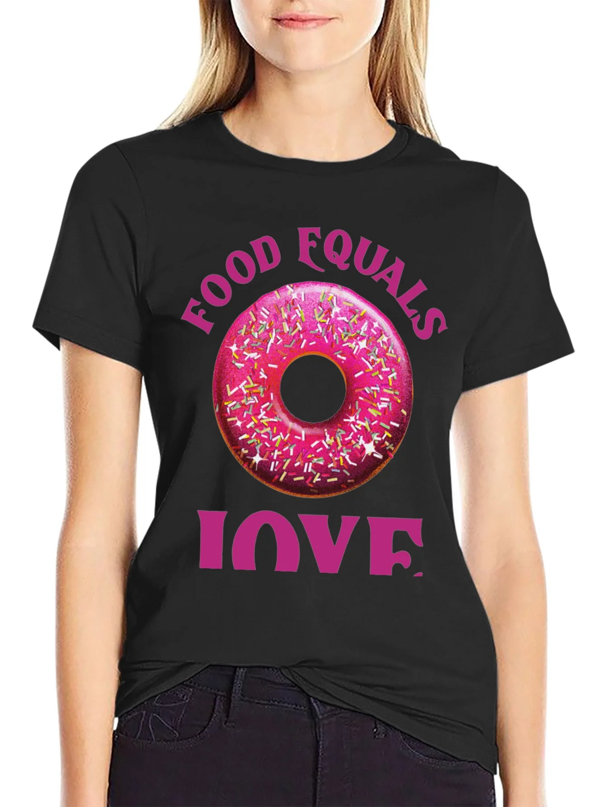 Food Equals Love T-Shirt Donut Design product image 5
